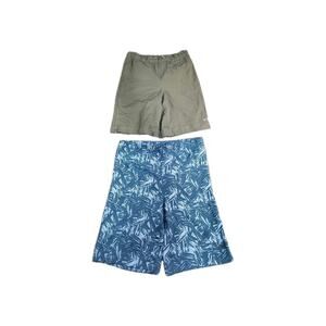 Lot Of 2 REI Co-op Boys Sz XL (18) Beach Shorts Green Blue C18